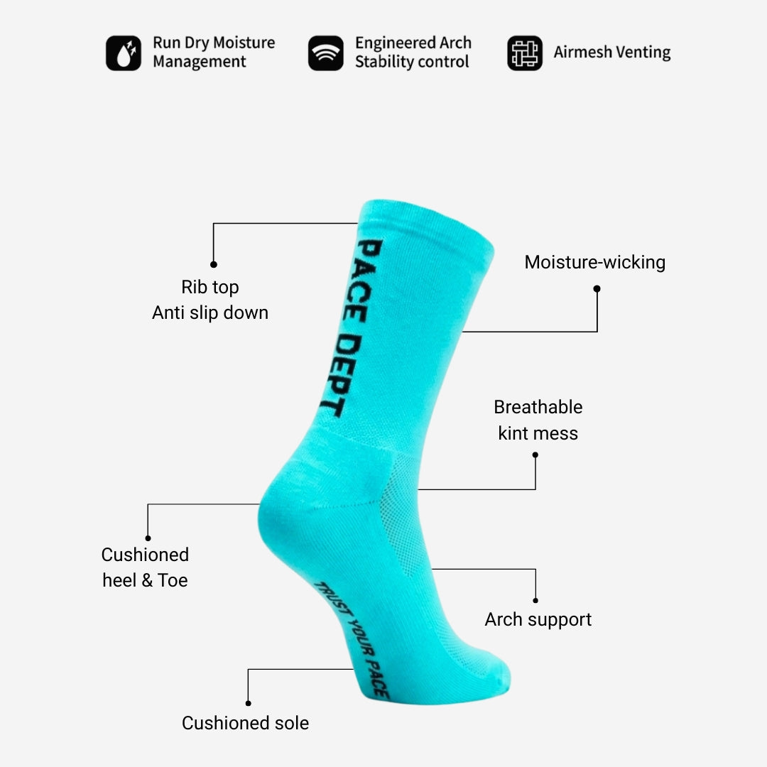 Pace Performance Socks | Aqua